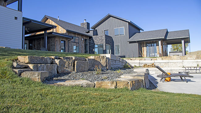 Rock Landscaping In Backyard Custom Home Livingston Mt