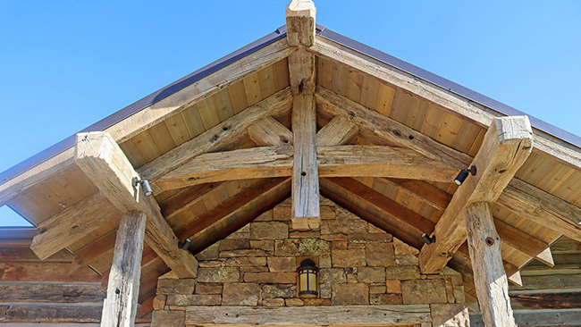 Front Entry Beam Work Elk Creek Ranch